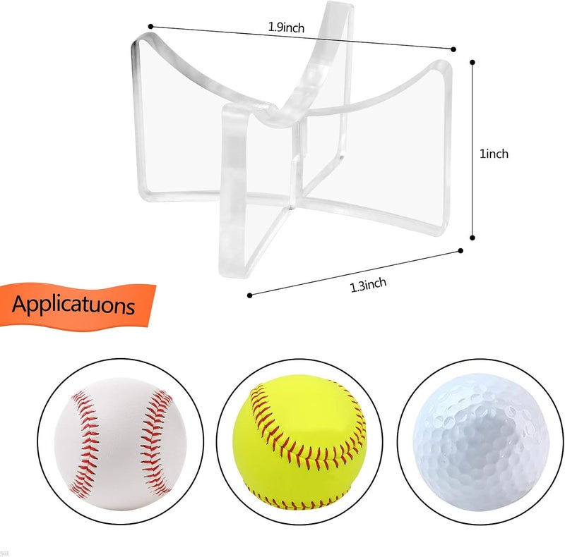 Evron Acrylic Baseball Holders for Ball Memorabilia Display, Softball Display, Tennis Display Rack (1.97x1.1 inch; 5x2.8 cm) - Image 2